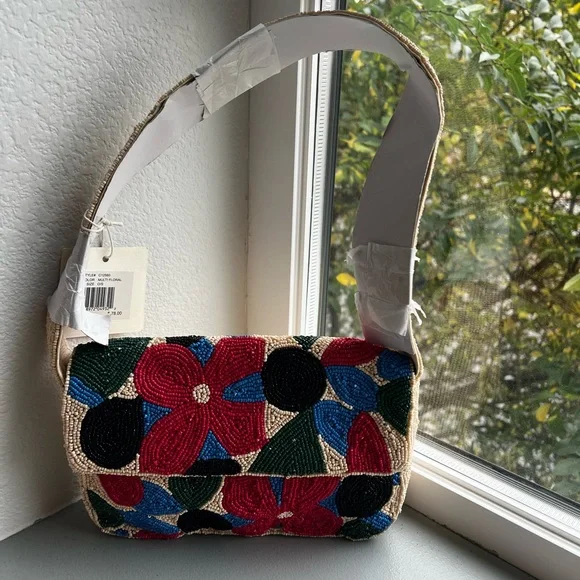 Sol and Mer Multicolor Flower Beaded Bag JCPenney - Picture 3 of 11